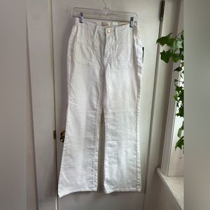 Universal Thread Sz 2 Long Flared Jeans White High Rise Vintage Stretch